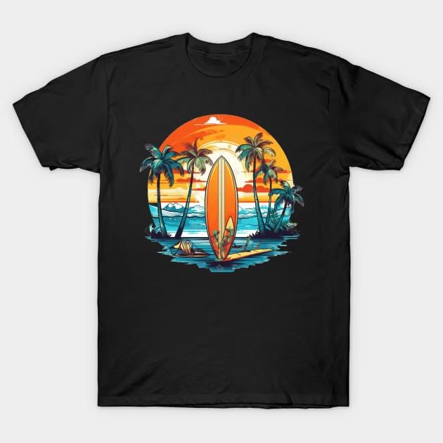 Summer Surfing T-Shirt by piksimp